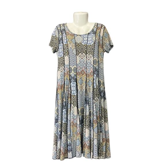 Christopher & Banks Women's Multicolor Stretch Fit/ Flare Midi Dress Casual SZ M - Picture 1 of 7